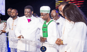 Image of Bishop Agyinasare, NDC Chairman Aseidu Nketiah and other executives