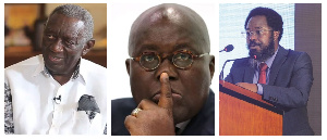 Image of Former president Kufour, President Akufo-Addo and Kobby Mensah Lecturer
