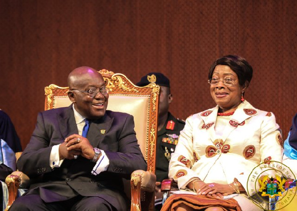 Image of President Nana Addo Dankwa Akufo-Addo (left) with former Chief Justice Sophia Akuffo (right)