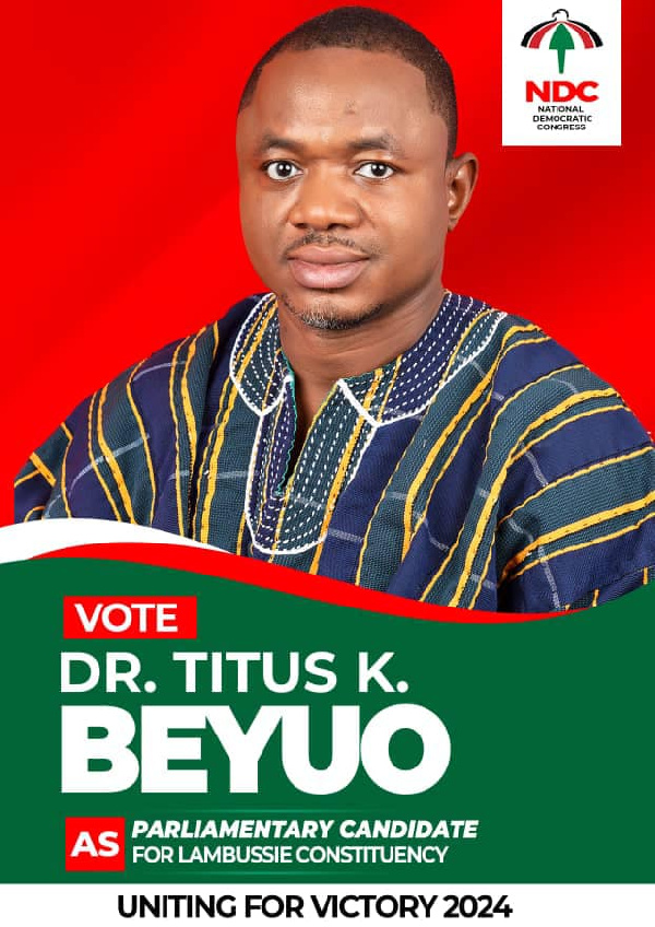 Image of Dr Titus Beuo is contesting for the NDC's ticket in the Lambussie-Karni Constituency