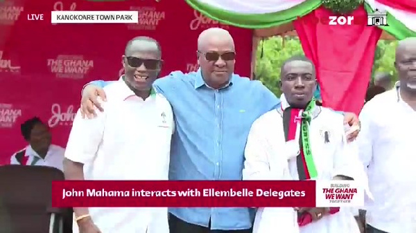Image of Former President Mahama in a pose with Mr Kofi Buah and Dr Clement Blay