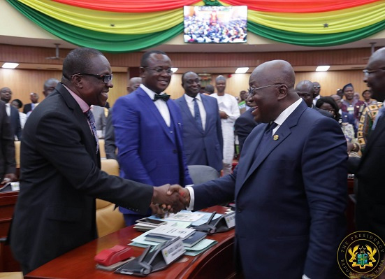 Image of Speaker of Parliament Alban Bagbin and President Akufo-Addo