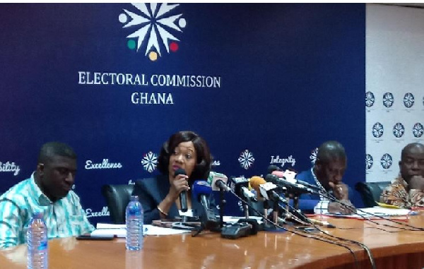 Image of Jean Mensa (2nd from left) with other commissioners of the EC
