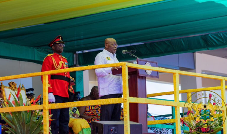 Image of President Nana Addo Dankwa Akufo-Addo delivering the 66th independence address