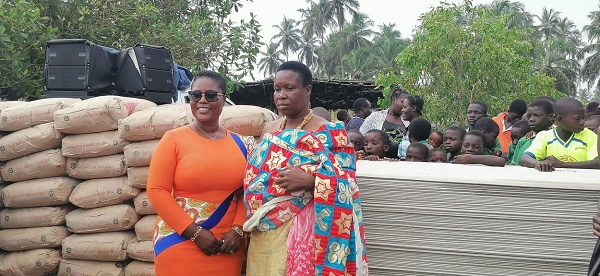 Image of MP for Jomoro Constituency in the Western Region, Dorcas Afo-Toffey with a queenmother