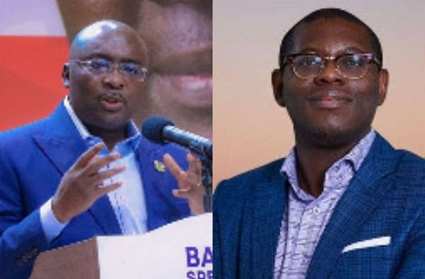 Image of Bright Simons (left) and Vice President Dr Mahamudu Bawumia