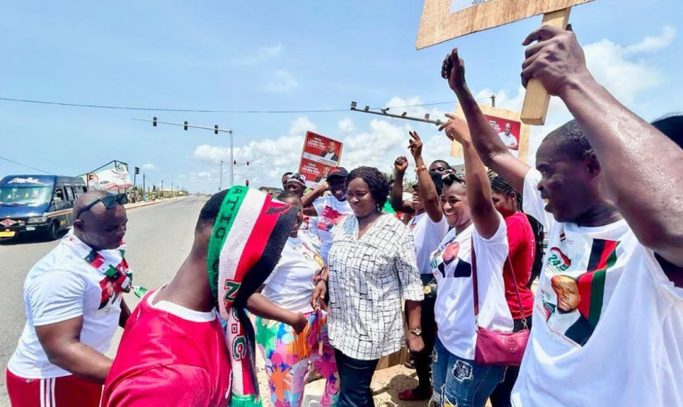 Prof. Naana Opoku-Agyemang engages Tema residents on 24-Hour Economy Policy