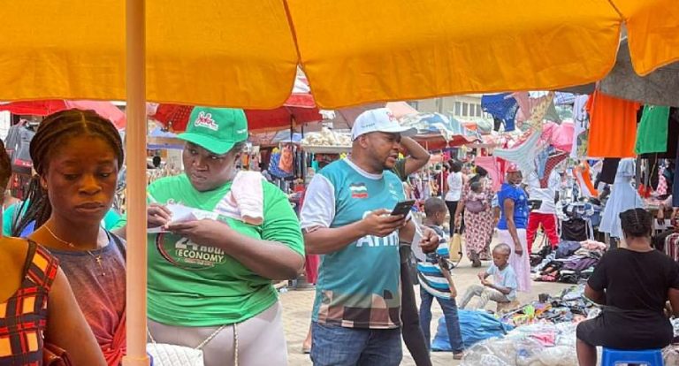 Volta NDC Youth Organiser takes Mahama’s 24-hour economy message to Ho market