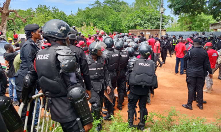 Heavy security presence at NDC demonstration in Bolgatanga